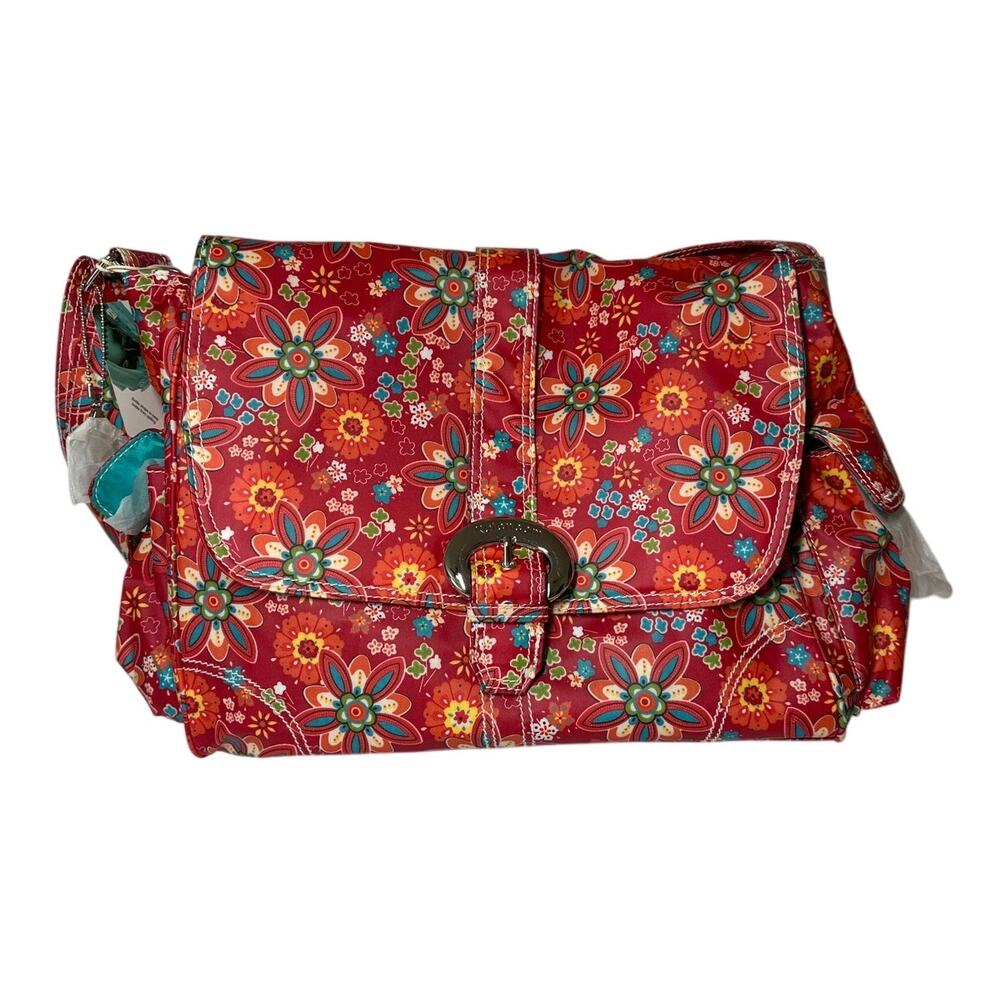 Kalencom New Orleans Magnetic Close Baby Diaper Bag Tote Large Red Organization